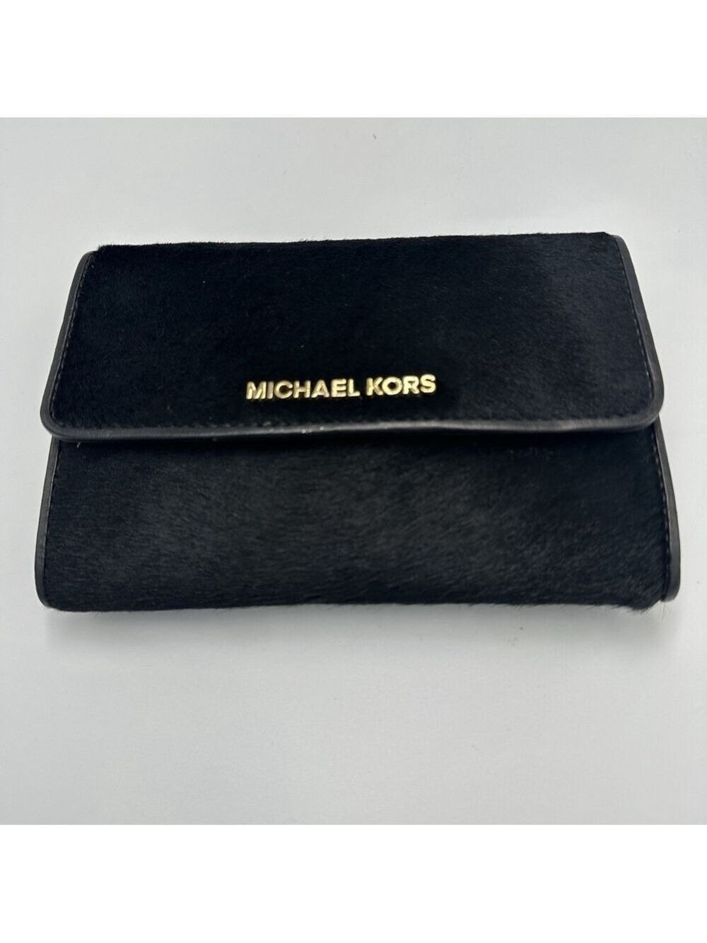 Michael Kors Crossbody Bag Black Calf Hair Jet Set Small Elegant Evening Purse - Picture 4 of 16
